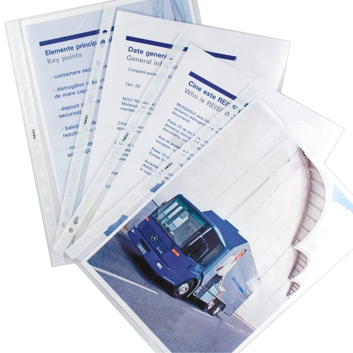 Set 100 bucati File de protectie Standard A4, transparent, orange peel, plastic