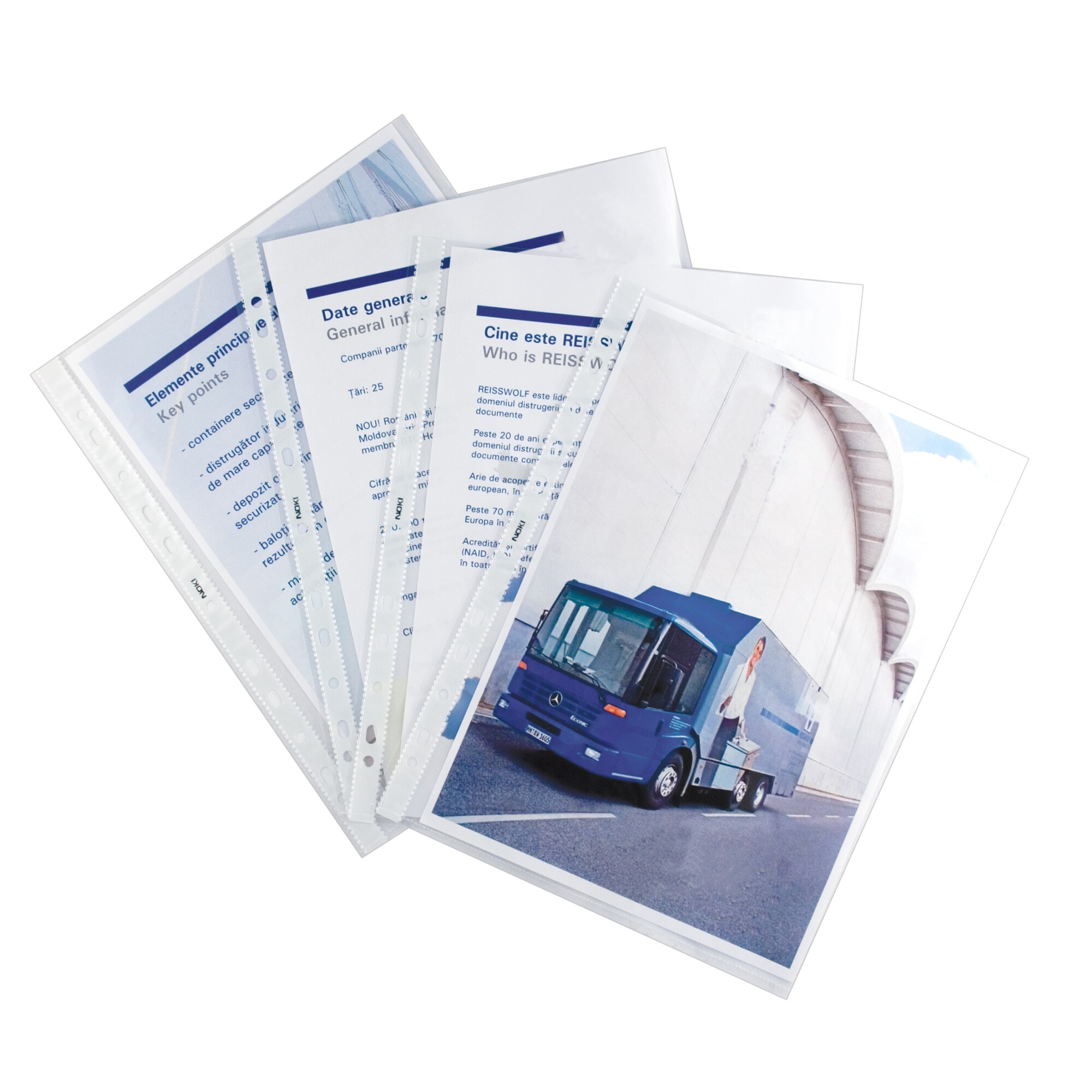 Set 100 bucati File de protectie A4, Noki, transparent, cristal, 75 mic, plastic