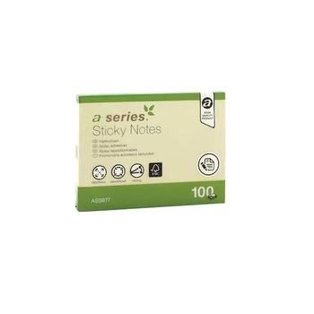 Notite adezive, A-Series, galben, 100 file, 75 x 100 mm Notite adezive, A-Series, galben, 100 file, 75 x 100 mm