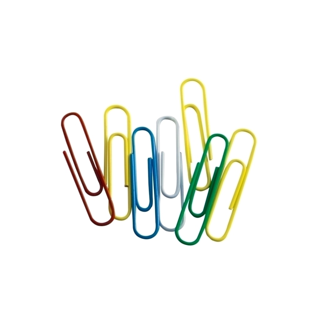 Set 100 bucati Agrafe, Memoris-Precious, colorate, colturi rotunjite, 25 mm