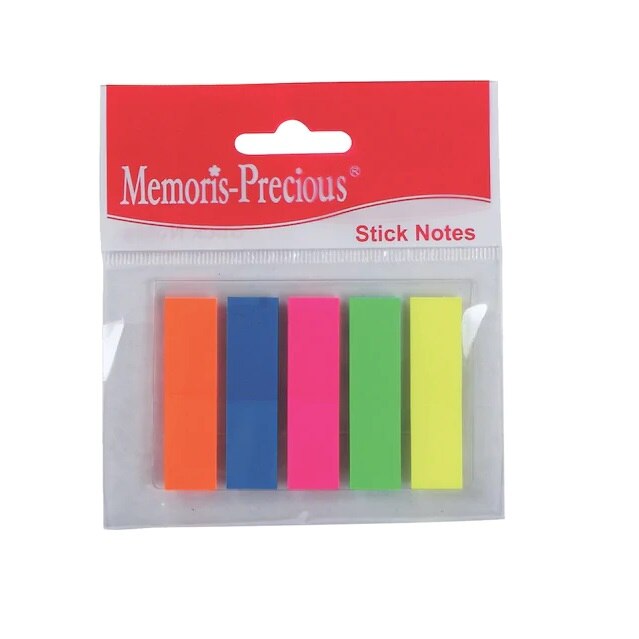 Index autoadeziv, Memoris-Presious, 25 file/culoare, plastic, 5 culori, 12 x 45 mm