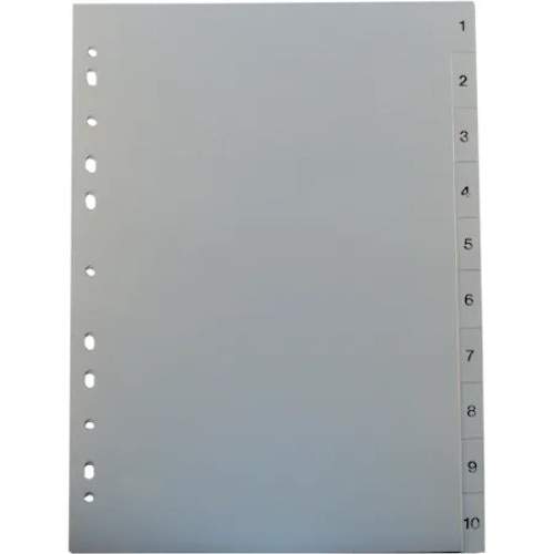 Separatoare, Noki, index 1-10, A4, plastic, gri