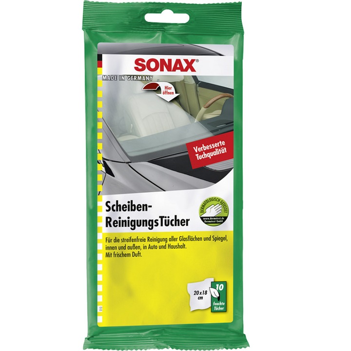 Универсални мокри кърпички за стъклени повърхности Sonax