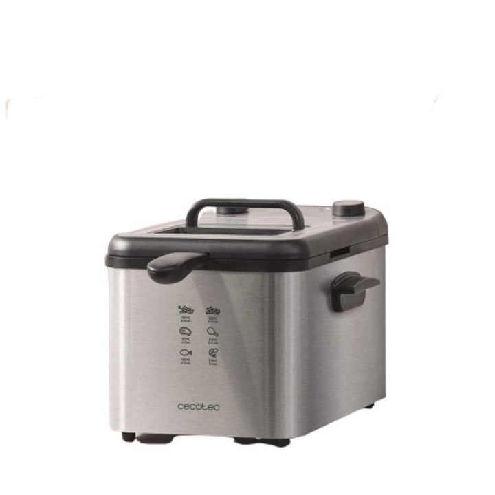 Фритюрник Cecotec CleanFry Infinity 4000, 3270 W, 4 л, Регулируем термостат, Защита от прегряване, Филтър OilCleaner, Инокс