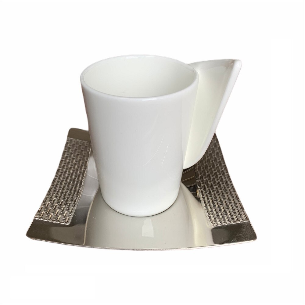 Set Espresso 12 Piese, Moga, 5723 Elmas, Bone-china cu farfurioara inox