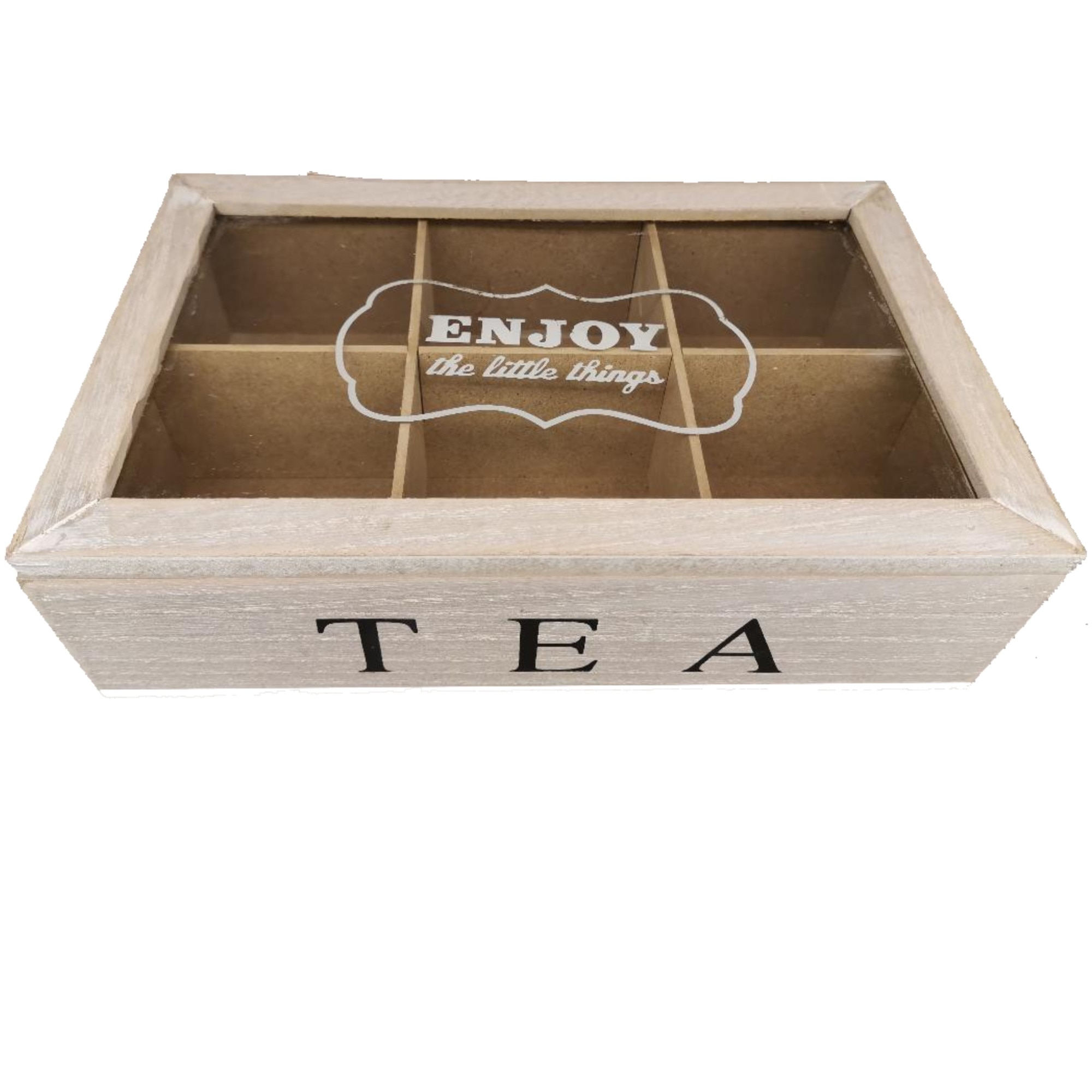 Cutie cu 6 compartimente, pentru ceai, Claum, 24x15x7 cm