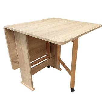 Masa plianta Practic, PAL Melaminat cu elemente de lemn masiv 120x74x75 cm, Stejar Sonoma Masa plianta Practic, PAL Melaminat cu elemente de lemn masiv 120x74x75 cm, Stejar Sonoma