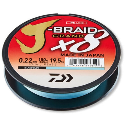 Fir Daiwa J-Braid Grand X8 Blue 0.18mm 12.5Kg 135M