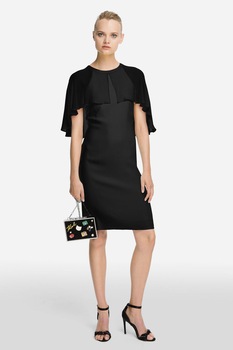 Karl Lagerfeld, Rochie cambrata cu capa pe exterior, Galben, S Karl Lagerfeld, Rochie cambrata cu capa pe exterior, Galben, S