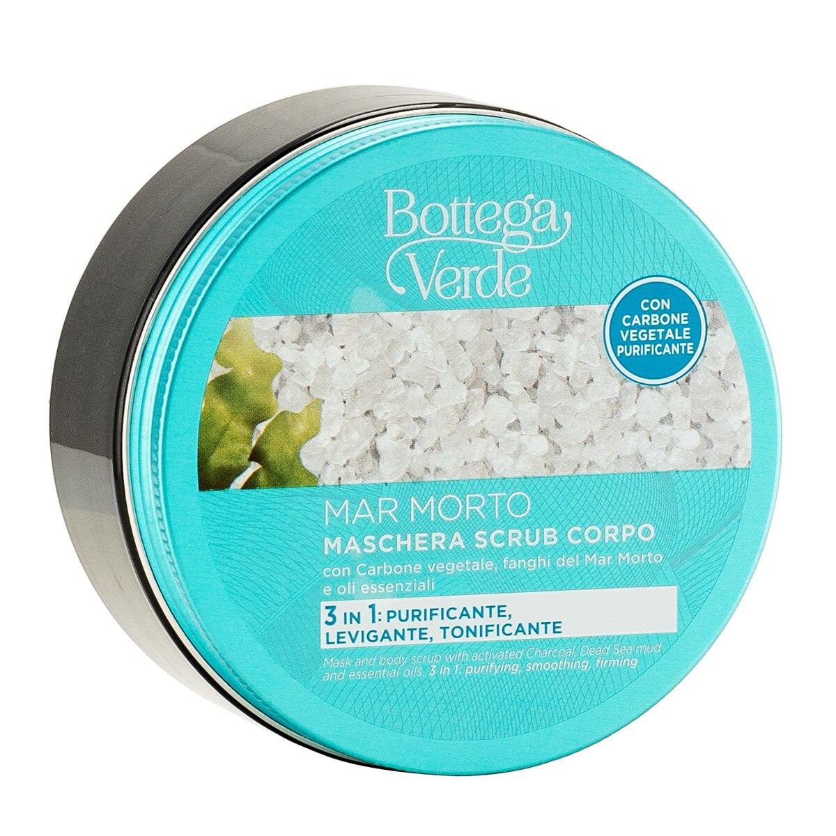 Masca-scrub pentru corp cu carbune vegetal si mix de uleiuri esentiale - MAR MORTO, 200 ML, Bottega Verde