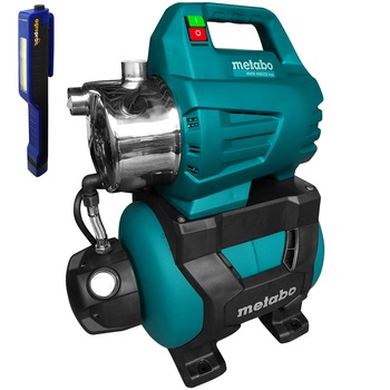 Set hidrofor Metabo HWW 4500/25 S, INOX, debit 4500 l/h, refulare 48 m, presiune 4.8 bar, putere 1300 W, lanterna LED AgroPro Set hidrofor Metabo HWW 4500/25 S, INOX, debit 4500 l/h, refulare 48 m, presiune 4.8 bar, putere 1300 W, lanterna LED AgroPro