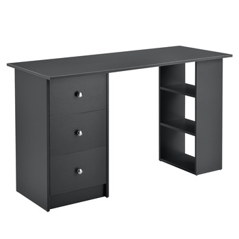 Birou Tonia Grey, en.casa,120 x 49 x 72 cm, PAL, gri inchis, cu 3 sertare si 3 polite Birou Tonia Grey, en.casa,120 x 49 x 72 cm, PAL, gri inchis, cu 3 sertare si 3 polite