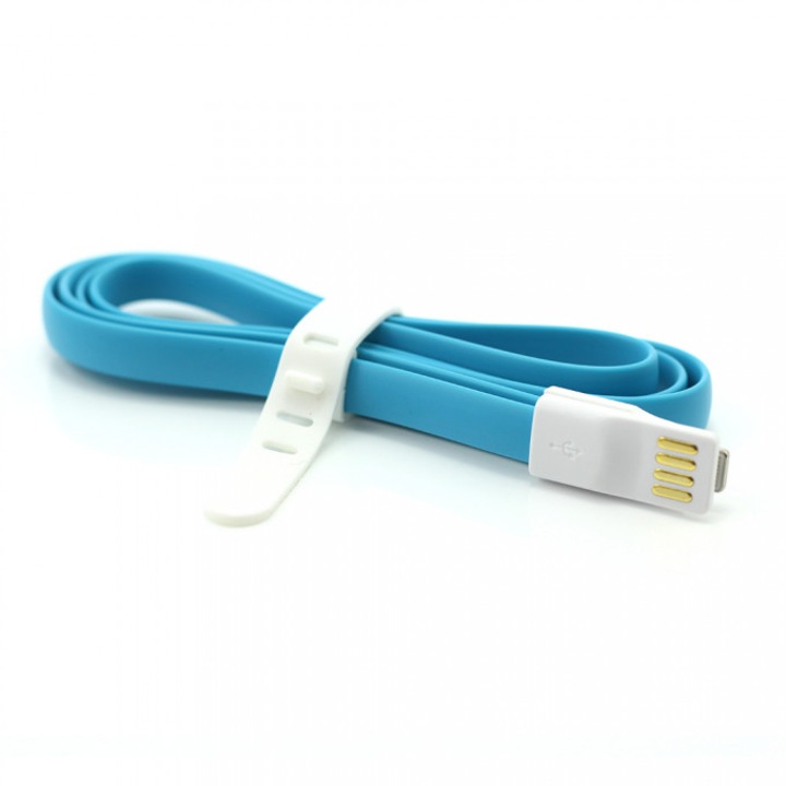 Cablu de date pentru iPhone lightning, Lungime 90cm, albastru