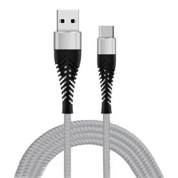 Cablu De Date Incarcare Rapida USB Type-C Flexibil 2.4A Nailon Type-c Transfer Date 480Mgps 2M Negru Cablu De Date Incarcare Rapida USB Type-C Flexibil 2.4A Nailon Type-c Transfer Date 480Mgps 2M Negru