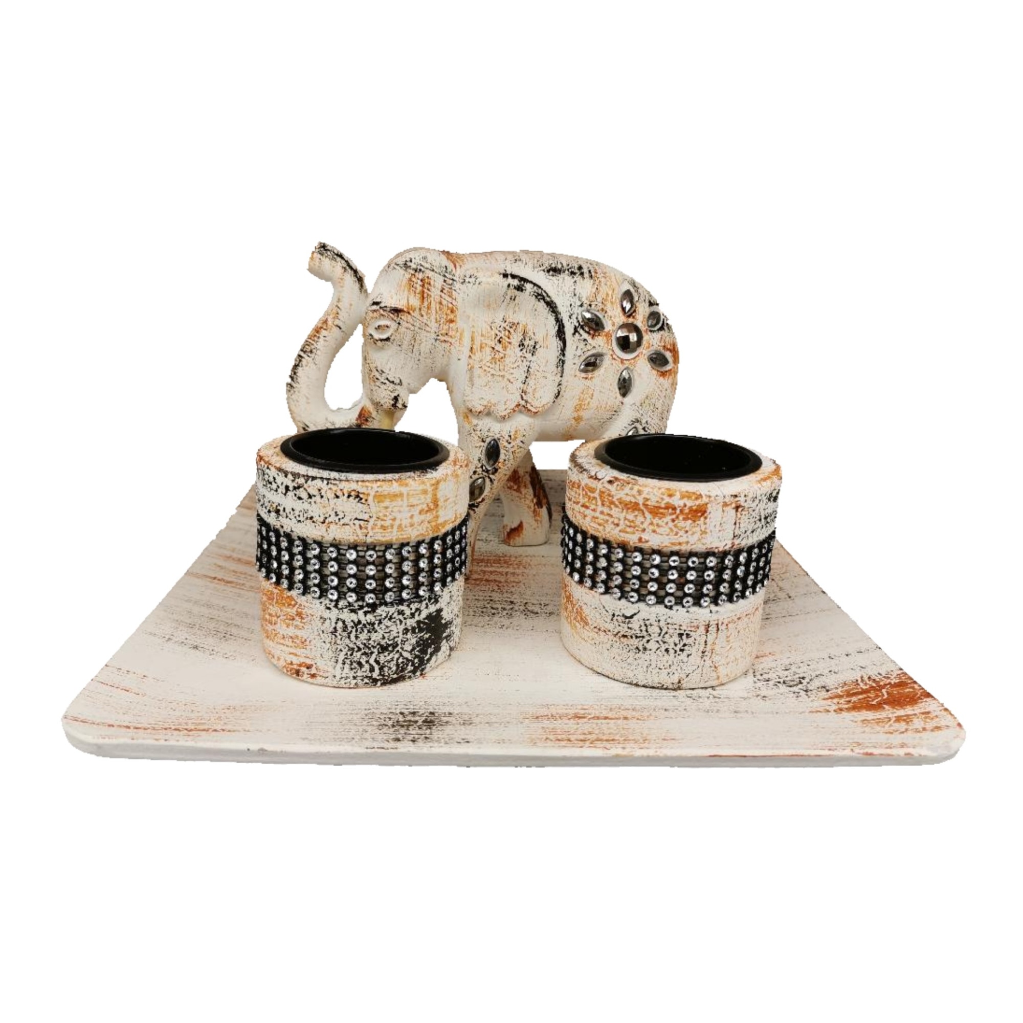 Suport 2 lumanari, Claum, elefant