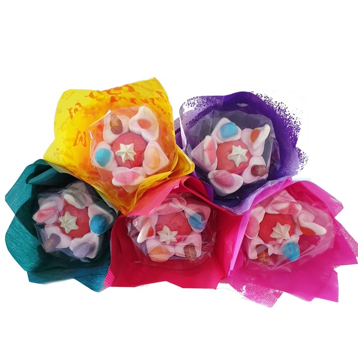 Set 5 mini buchete dulci , multicolor