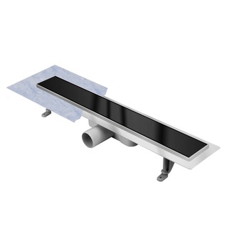 Rigola dus Techman Black Glass RTBG7, Lungime 70 cm,reversibila,grila sticla securizata neagra,cuva inox Rigola dus Techman Black Glass RTBG7, Lungime 70 cm,reversibila,grila sticla securizata neagra,cuva inox