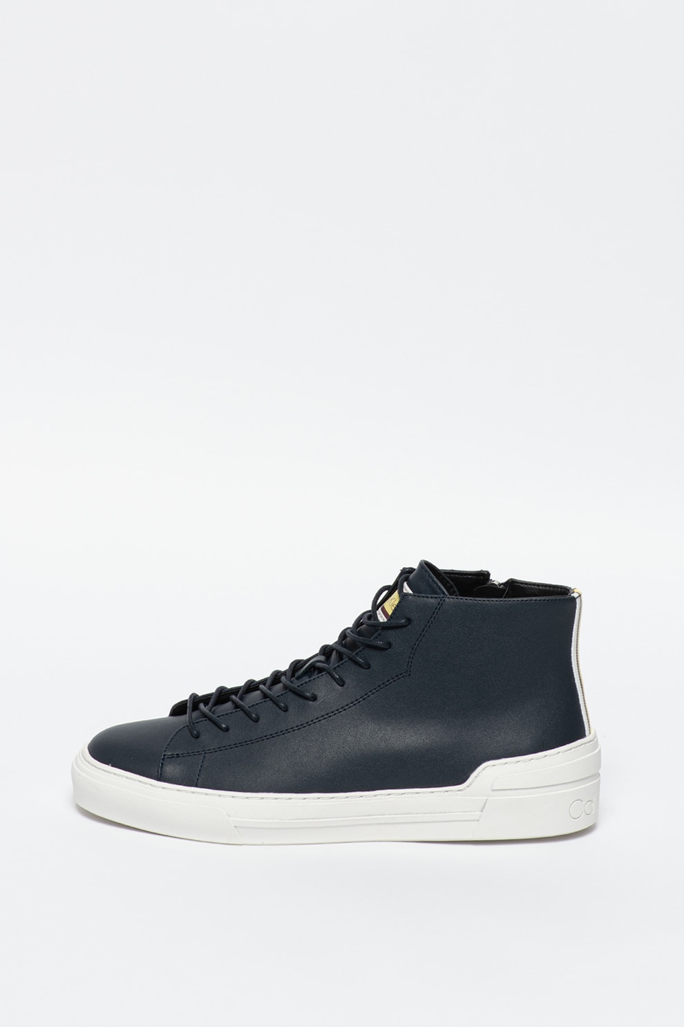 CALVIN KLEIN, Pantofi sport high top de piele peliculizata Okey, Bleumarin, 45