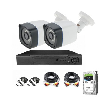 Kit supraveghere video 2 camere exterior FullHD 5 Megapixeli -20m Night Vision HDD 1TB inclus - vizionare live telefon mobil + DVR Kit supraveghere video 2 camere exterior FullHD 5 Megapixeli -20m Night Vision HDD 1TB inclus - vizionare live telefon mobil + DVR