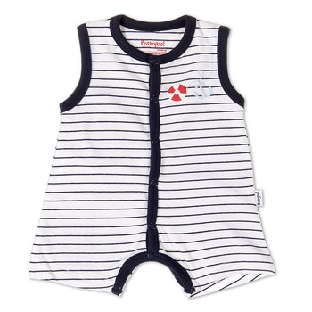 Salopeta Babybol bebe baiat, imprimeu dungi, navy, 1 luna, 56 cm Salopeta Babybol bebe baiat, imprimeu dungi, navy, 1 luna, 56 cm