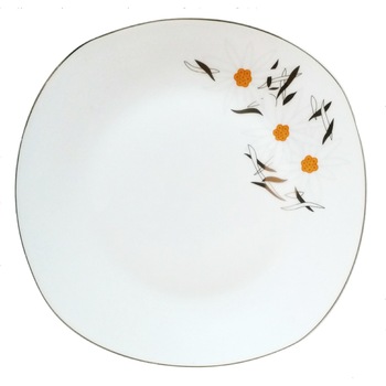 Set 6 Farfurii,portelan,20cm,imprimeu floral margareta Set 6 Farfurii,portelan,20cm,imprimeu floral margareta