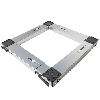 Suport reglabil cu role si sistem anti-alunecare pentru aragaz, frigider, argintiu Suport reglabil cu role si sistem anti-alunecare pentru aragaz, frigider, argintiu