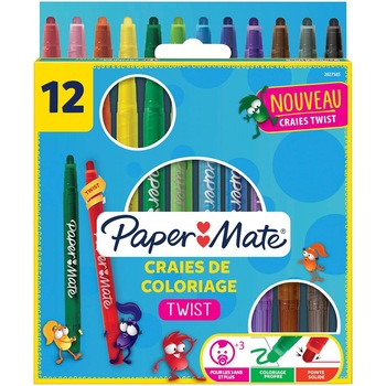 Set Papermate 12 creioane cerate twist Set Papermate 12 creioane cerate twist