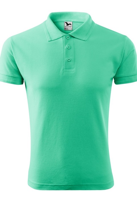 Férfi póló Pique Polo, mentazöld, S-es méret