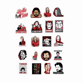 Set 20 bucati Stickere Laminate - Casa del Papel Set 20 bucati Stickere Laminate - Casa del Papel