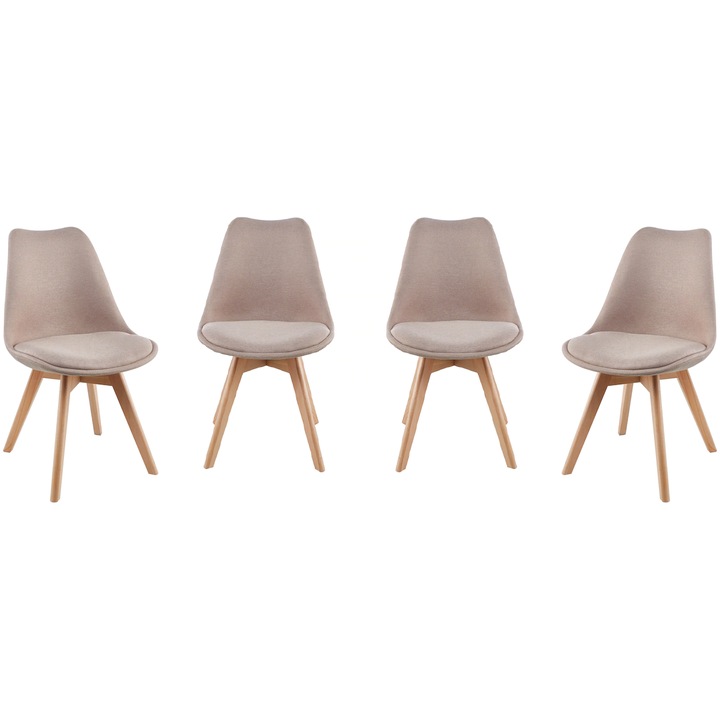 Kring Malmo konyhai szék, 4 darab, fa/textil anyag, Bézs