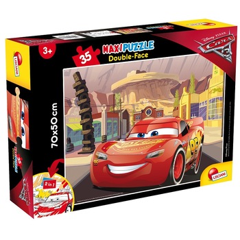 Puzzle Lisciani, Supermaxi cu 2 fete, Cars, 35 piese Puzzle Lisciani, Supermaxi cu 2 fete, Cars, 35 piese