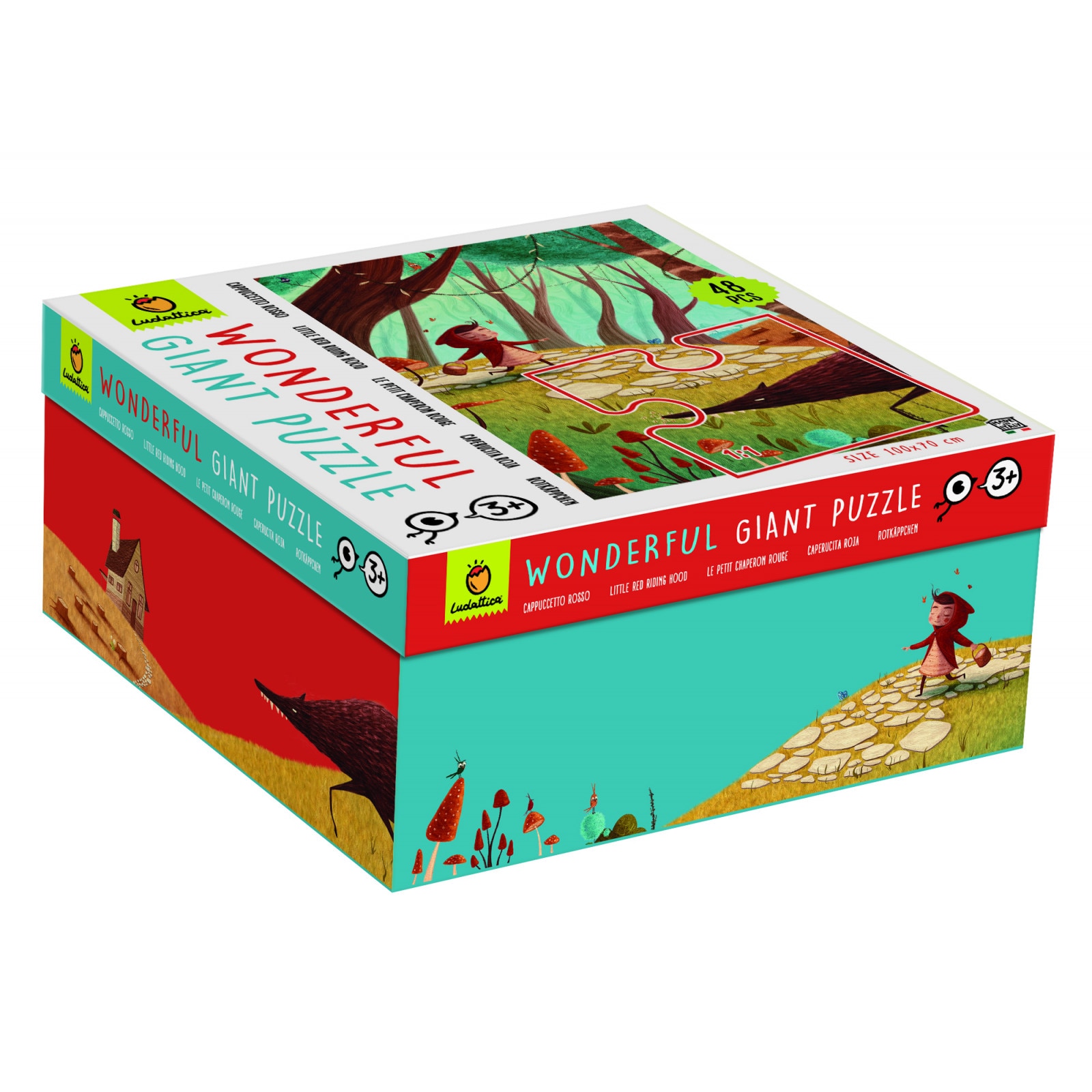 Puzzle Gigant Lumea Povestilor - Scufita Rosie +3 Ani, 48 piese