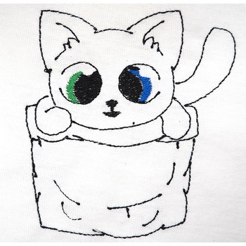 Tricou copii, LWS, bumbac organic, alb, model pisicuta in cos, 134 cm Tricou copii, LWS, bumbac organic, alb, model pisicuta in cos, 134 cm