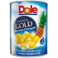 Pachet: 2 x Bucati de ananas in suc topical gold Dole, 567g