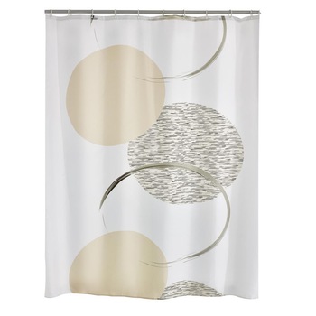 Perdea de dus Ridder material textil alb cu negru si bej Sophie 180cmx200cm 47390 Perdea de dus Ridder material textil alb cu negru si bej Sophie 180cmx200cm 47390