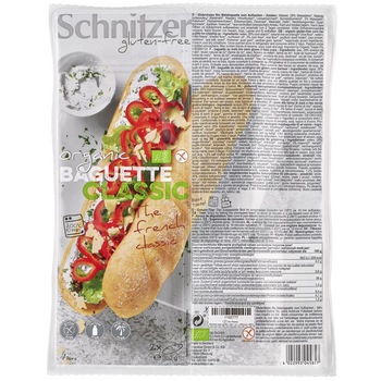 Bagheta Clasic fara gluten cu faina de porumb si de orez ECO 360 g (2 x 180 g) - Schnitzer Bagheta Clasic fara gluten cu faina de porumb si de orez ECO 360 g (2 x 180 g) - Schnitzer