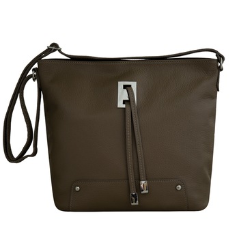 Geanta tip postas din piele naturala,Eva Bags Tania mare taupe Geanta tip postas din piele naturala,Eva Bags Tania mare taupe