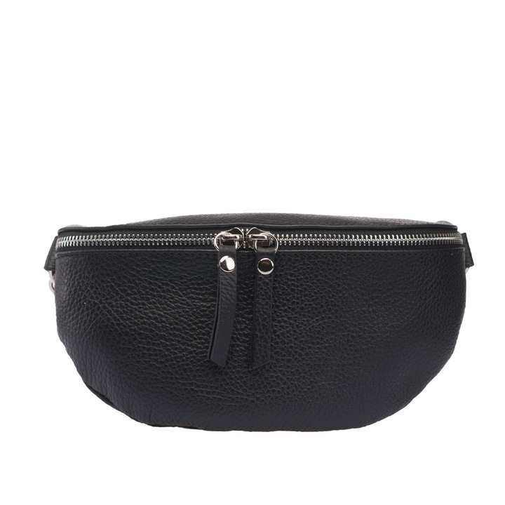 Borseta dama,piele,Toro Nero,Waist glam black