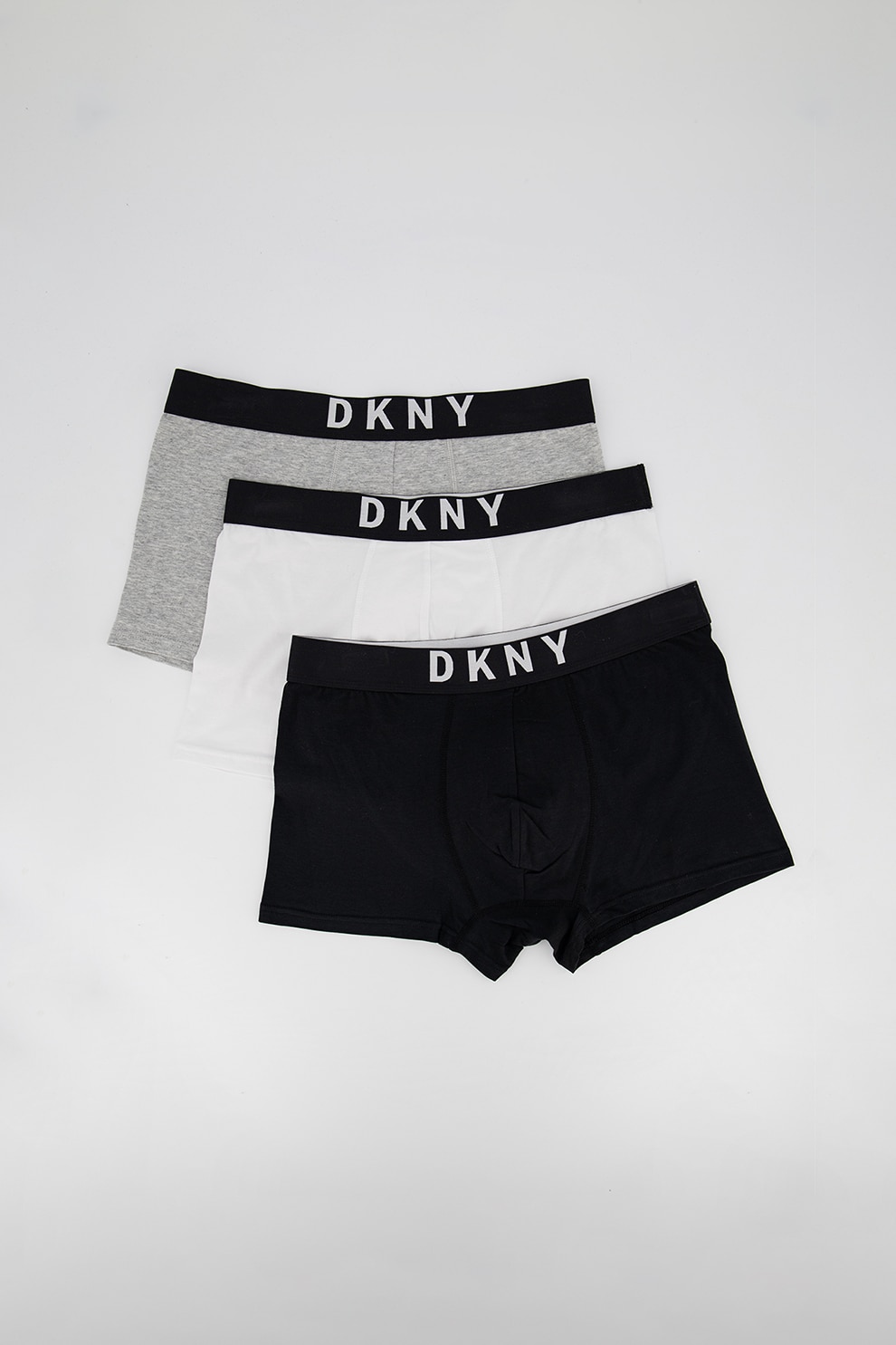 DKNY, Set de boxeri din amestec de modal - 3 perechi, Negru/Alb/Gri deschis, S