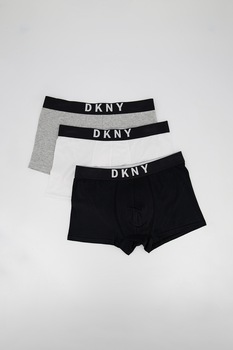 DKNY, Set de boxeri din amestec de modal - 3 perechi, Negru/Alb/Gri deschis, S DKNY, Set de boxeri din amestec de modal - 3 perechi, Negru/Alb/Gri deschis, S