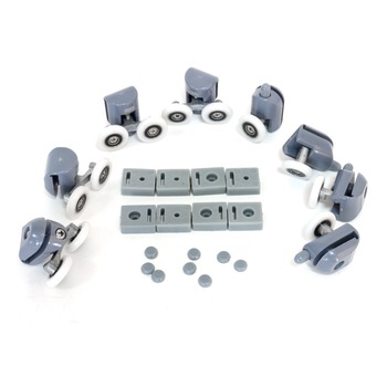 Set role universale inferioare si superioare pentru cabina de dus, cu rulmenti, 24 piese Set role universale inferioare si superioare pentru cabina de dus, cu rulmenti, 24 piese