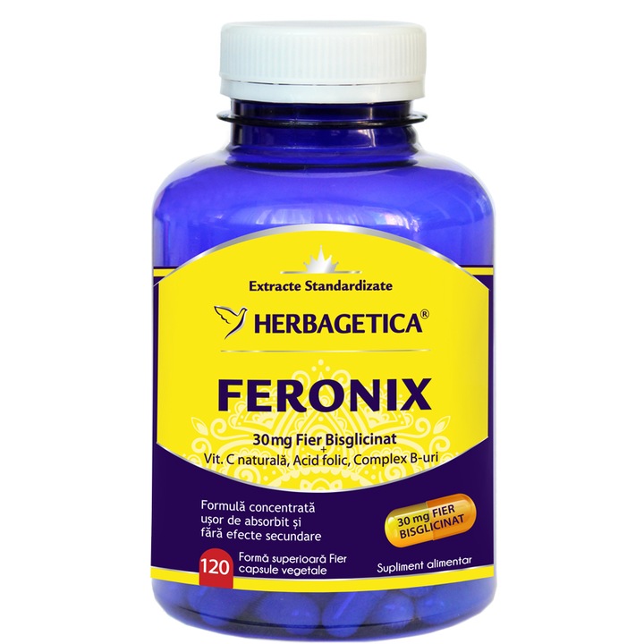 Supliment alimentar Feronix Herbagetica, 120 capsule vegetale