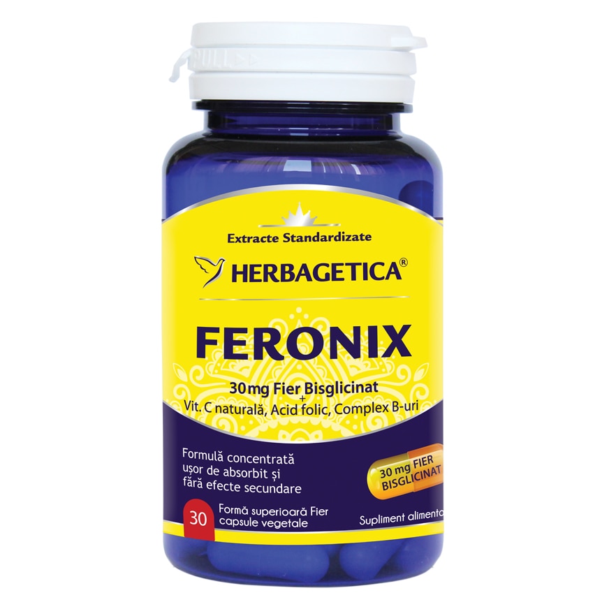 Supliment alimentar Feronix Herbagetica, 30 capsule vegetale