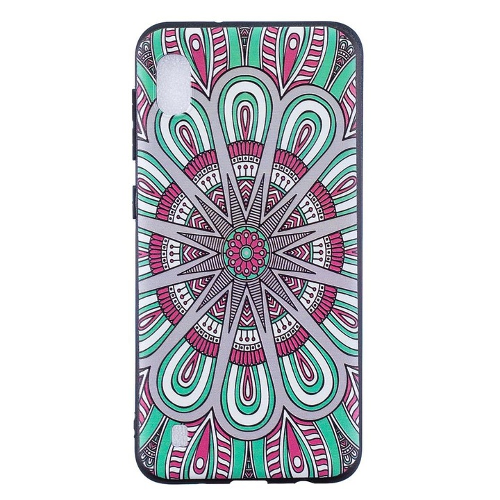 A SAMSUNG Galaxy A10 Oriental Mandala modellel kompatibilis szilikon borítás, ütésálló, kék TPU