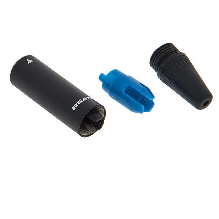 Mufa Mini XLR, Rean, RT4MC-B, Tata, 4 pini placati cu aur, Negru