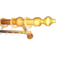 Galerie lemn masiv Filigrano 28mm x 130cm pentru draperie + Sina ,,U" pentru perdea x 120cm (set complet) Stejar