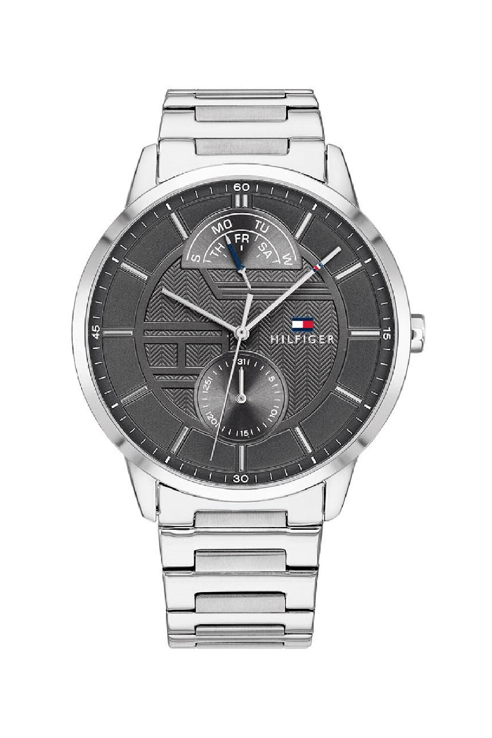 Tommy Hilfiger, Ceas cu functii multiple si cadran texturat, Argintiu