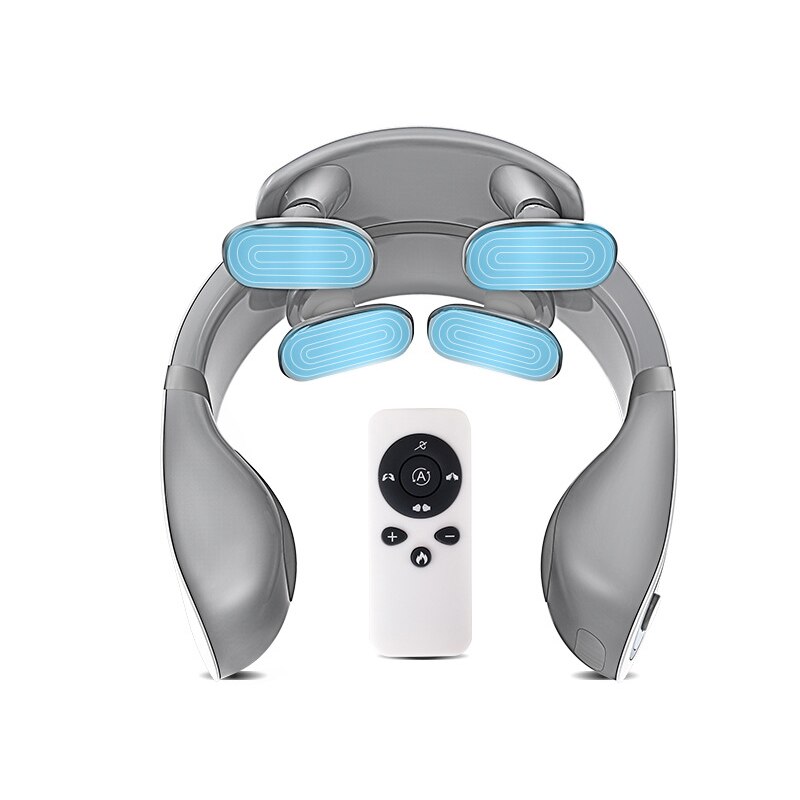 Aparat de masaj, Mingzhen, 4 capete, Fizioterape, Vibratii, Stimuli electrici, Caldura, Electromagnetic, Gri/ Alb