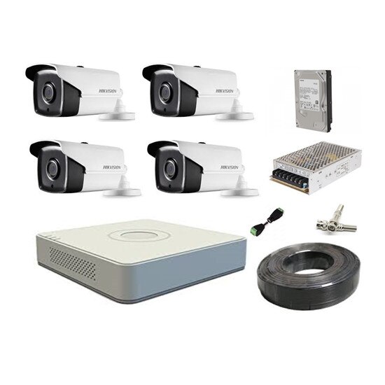 Kit sistem supraveghere complet FULL HD IR 40 m Hikvision, life internet