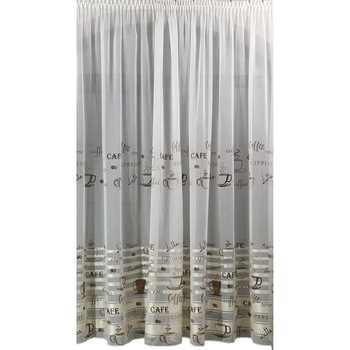 Perdea bucatarie crem 100x150cm model BC1 MASTEL confectionata cu rejansa Perdea bucatarie crem 100x150cm model BC1 MASTEL confectionata cu rejansa